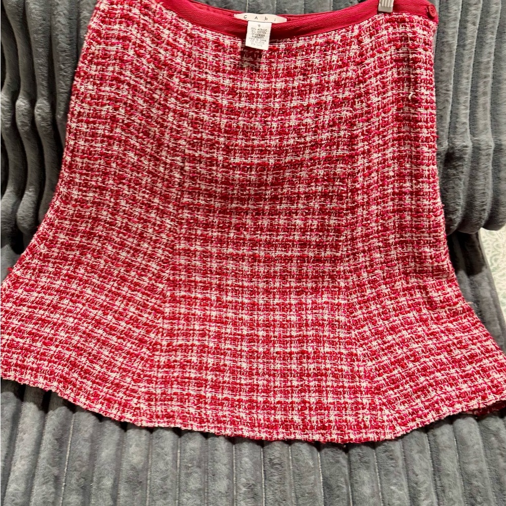 CAbi Red A-Line Knee-Length Skirt Vintage
